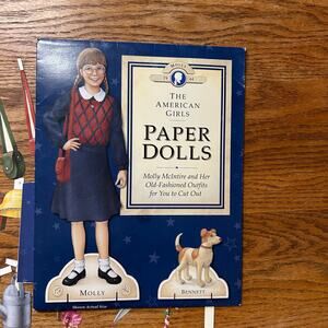 American Girl Vintage 1992 Molly Paper Dolls Clothes Accessories Pet Dog Toys